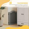 3 Panels Dog Gate w/ Support Feet Fence Safety Barrier Freestanding Wood Light Grey