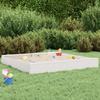 Sandpit - VIDAXL - Square - Solid Pine Wood - White - 160x160 Cm