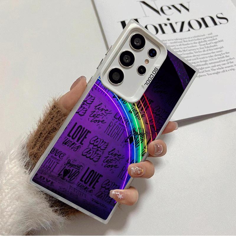 LGBT Rainbow Love Is Love Soft Phone Case for Samsung Galaxy S24 S25 FE S26 Edge S23 Ultra S22 Plus S21 + Shockproof Cover Back