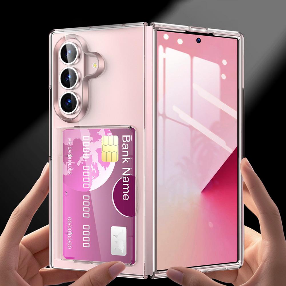 Защитный чехол для телефонов со складным экраном, совместимый с iPhone, Samsung Z Fold 7, 6 Fold 7 и Galaxy Z Fold 6, с 2 слотами для кредитных карт
