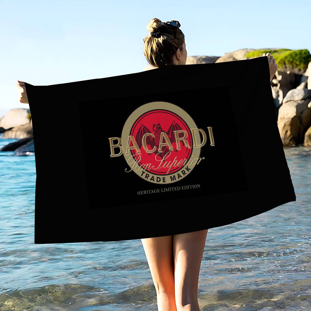 B-Bacardi Ром Летучая Мышь Вампир Микрофибровое Одеяло Быстросохнущие Пляжные Полотенца Большой Размер Печать Супер Впитывающее Полотенце-Одеяло для Бассейна
