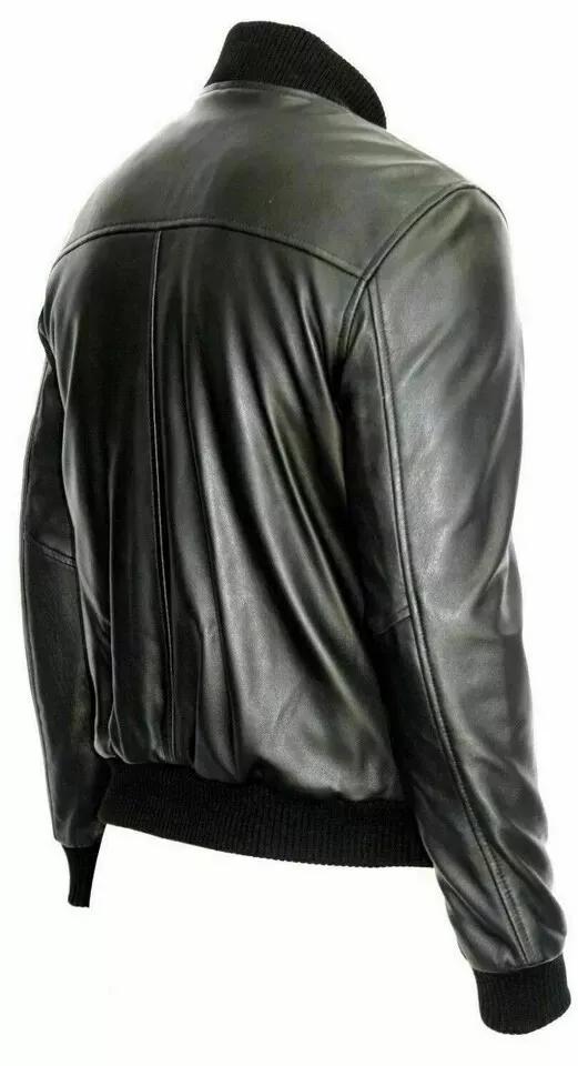 Мужская куртка черного цвета ручной работы из натуральной овчины, байкерская, мотоциклетная, стильная