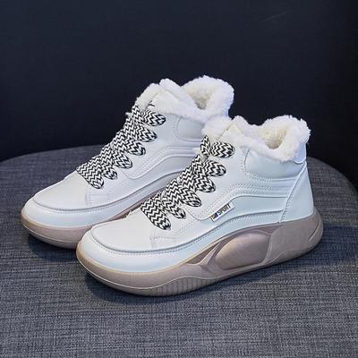 Женские зимние кроссовки, женская мода, теплая обувь для скейтборда, комфорт, плюс, плюшевые спортивные хлопковые ботинки, зимние ботинки