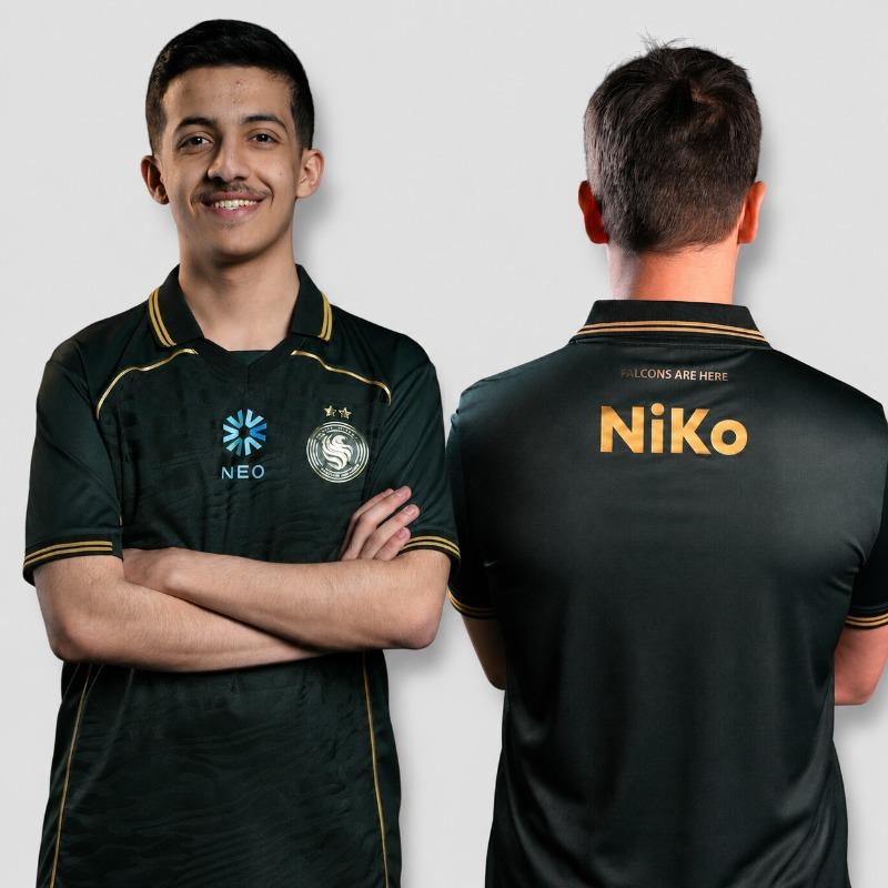 Новая форма для тренировок Team Falcons 2026 CS2 Esports NIKO M0NESY Kyousuke Футболки Поло Мужские Футболки Подарки Своё Имя V-образный вырез