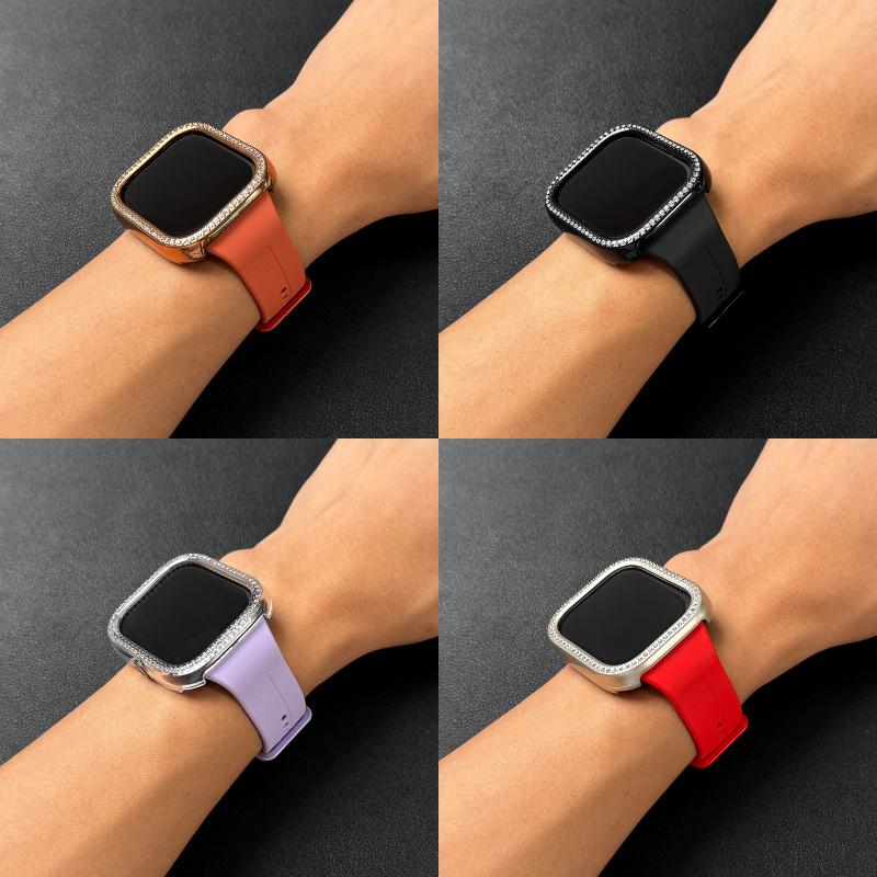 Набор из 2 шт. Для Redmi Watch 5/6 Спортивный ремешок Кристальный полый защитный чехол Классический деловой дышащий однотонный ремешок