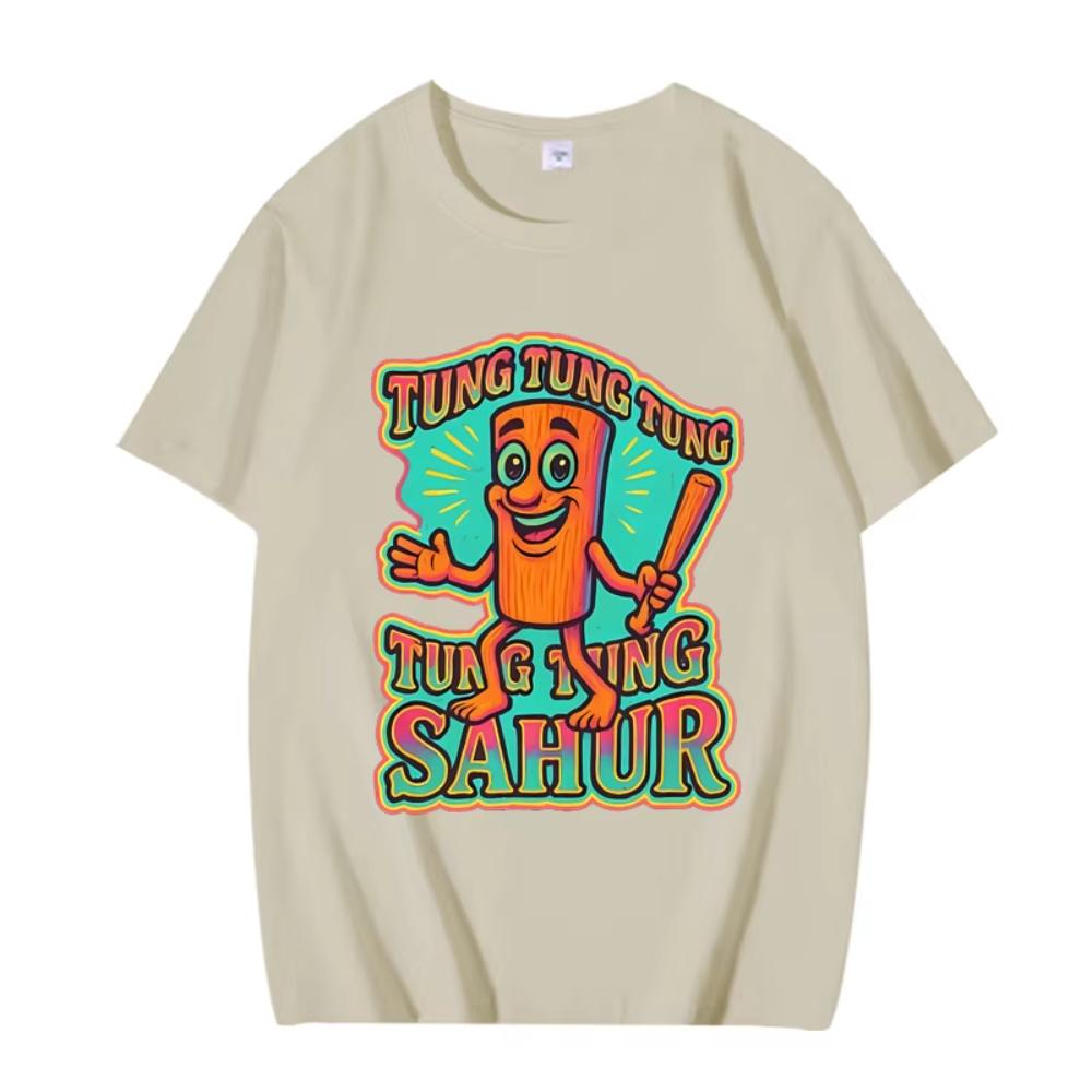 Tung Tung Tung Sahur Italian Brainrot Print T Shirt Men ’s Women Oversized Cotton Fashion Short Sleeve Summer Print Unisex Tops