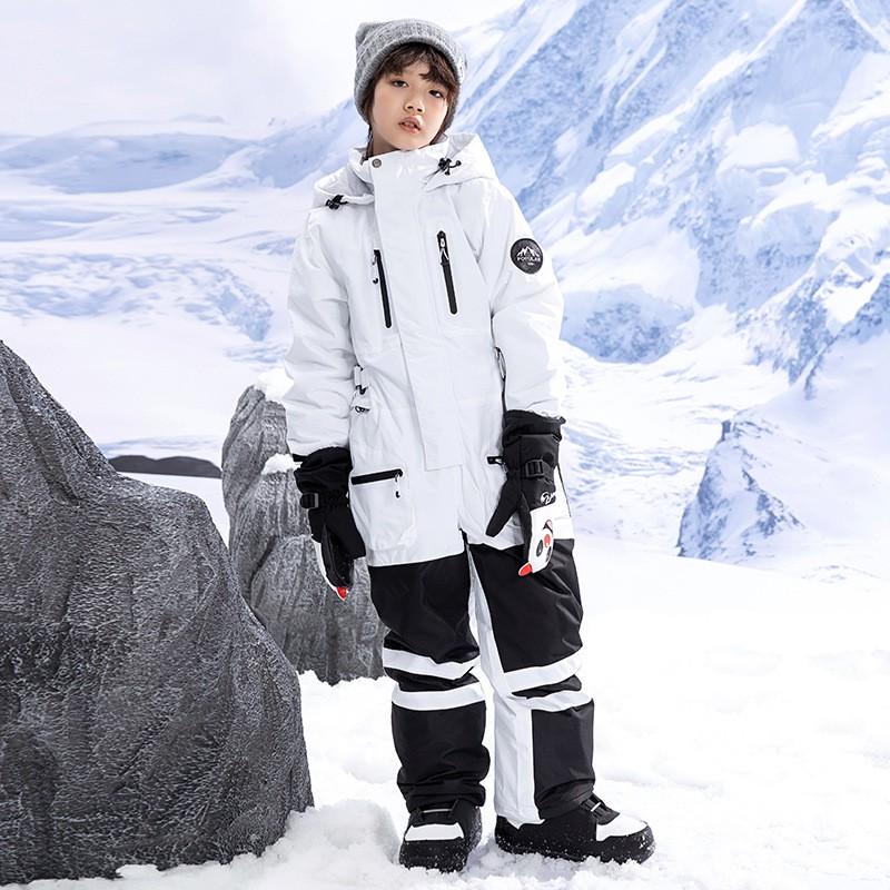 Kids One-Piece Ski Suits Warm Breathable Winter Snow Jackets Boys Girls