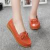 Весенние туфли на плоской подошве, мягкая подошва, дышащие, однотонные, Doudou shoes, большого размера, подошва из бычьей жилы, повседневные, для беременных