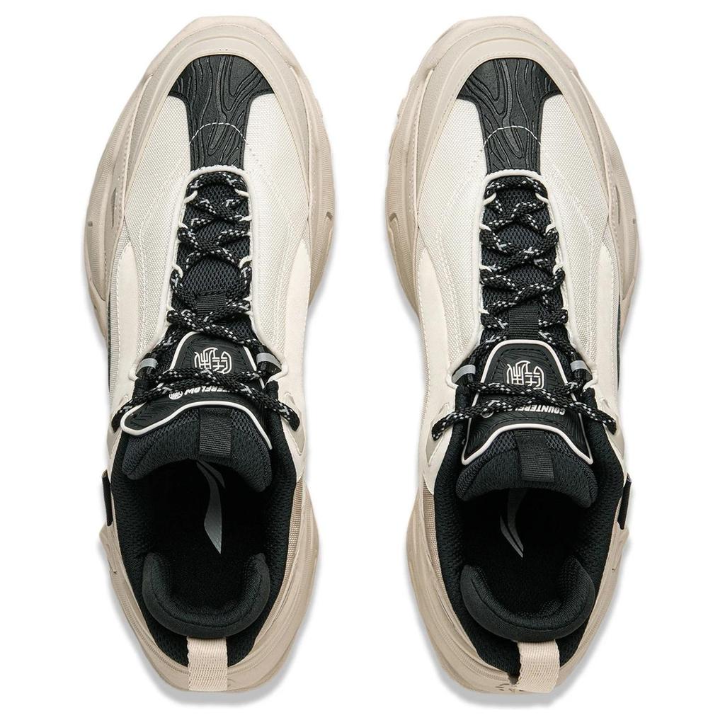 Li Ning CF Suo Qian Xing Ce 3 Удобные модные нескользящие прочные повседневные туфли с низким верхом для повседневной носки Мужская повседневная обувь светло-серого цвета AHCU037-1