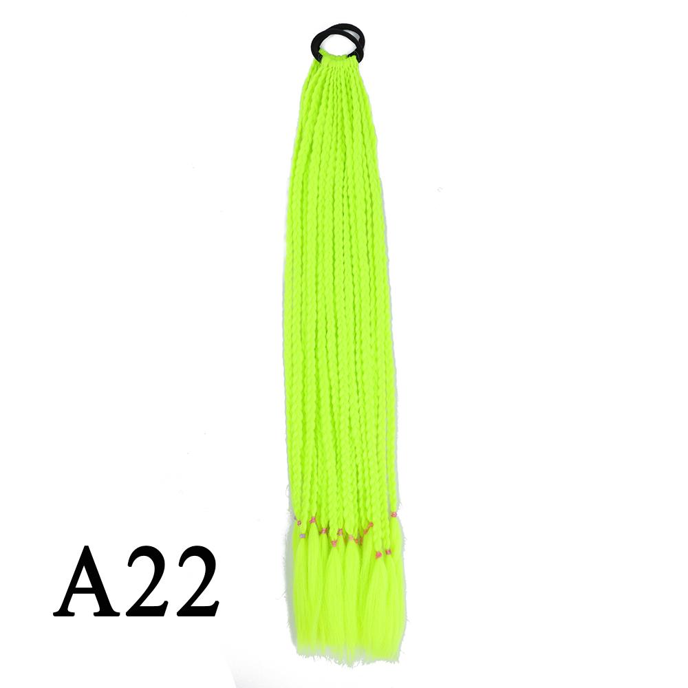 Плетеный хвост с резинкой, черный плетеный хвост ручной работы из термостойкого волокна, шиньоны с конским хвостом для девочек