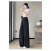 Летние Новые Брюки широкого покроя Женские С высокой талией Тонкие Драпирующиеся и Тонкие Повседневные Брюки в пол
