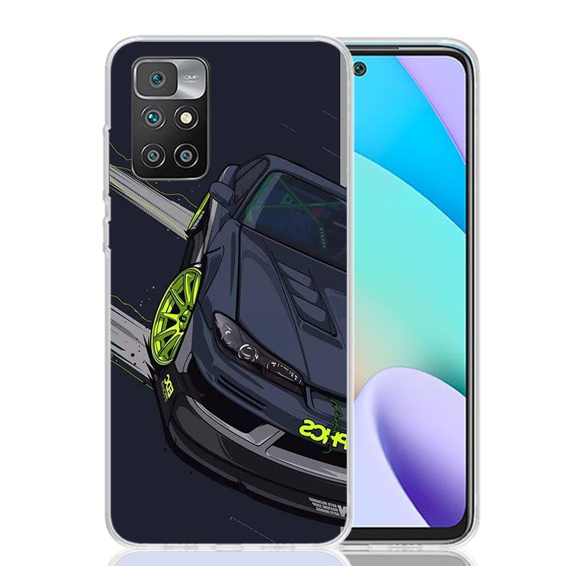 JDM Tokyo Drift Спортивный автомобиль Мужской Мужчины Чехол Чехол для телефона для Xiaomi Redmi 12 12C 10 10C 10A 9 9C 9A 9T 8 8A 7 7A 6 Pro 6A S2 K20 K30