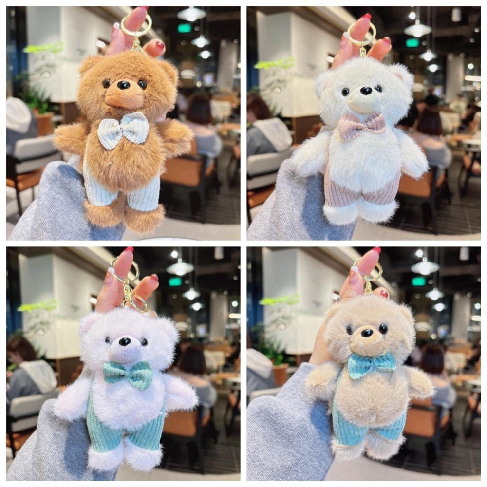 Мягкий плюшевый брелок в виде медведя-банта для девочки, сердечка, галстука-бабочки, плюшевой куклы, подвесного аксессуара