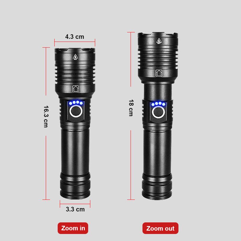 Ультра яркий светодиодный фонарик мощностью 100000 люмен, перезаряжаемый ручной фонарик, мощный светодиодный фонарик с зумом, портативный фонарь 26650