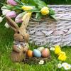 Outdoor Garden Stake Rabbit and Eggs Lawn Sign for Easters and Seasonal Event Elegant Spring Party Yard Decoration