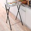 Folding High Table with Stainless Steel Kitchen 50cm Wide X 48cm Deep X 85cm Fully Black RYSTS-5040H(BK4) Top, Counter/Worktop, High,