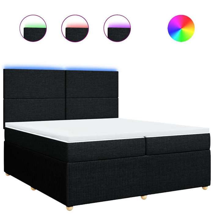 Maison Exclusive - Sommier à lattes de lit avec matelas Noir 200x200 cm Tissu