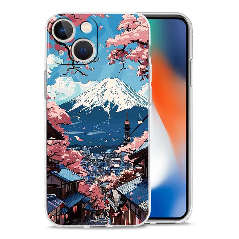 Чехол для iPhone 17 Чехлы iPhone Air 16 15 12 13 14 Pro Max 7 8 Plus 16Pro iPhone11 Обложка Пейзаж Природа Японии