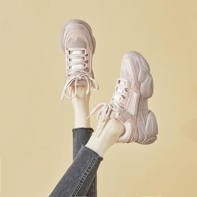 Женские туфли из натуральной кожи с открытой стопой, новые осенние модные повседневные универсальные кроссовки на толстой подошве