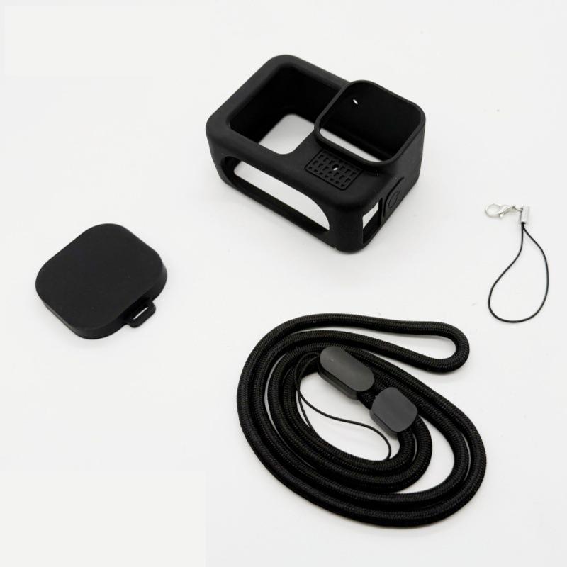 Силиконовый чехол для GoPro Hero 13 Black Защитное стекло для экрана Защитная пленка Откидная боковая крышка аккумуляторного отсека Крышка объектива