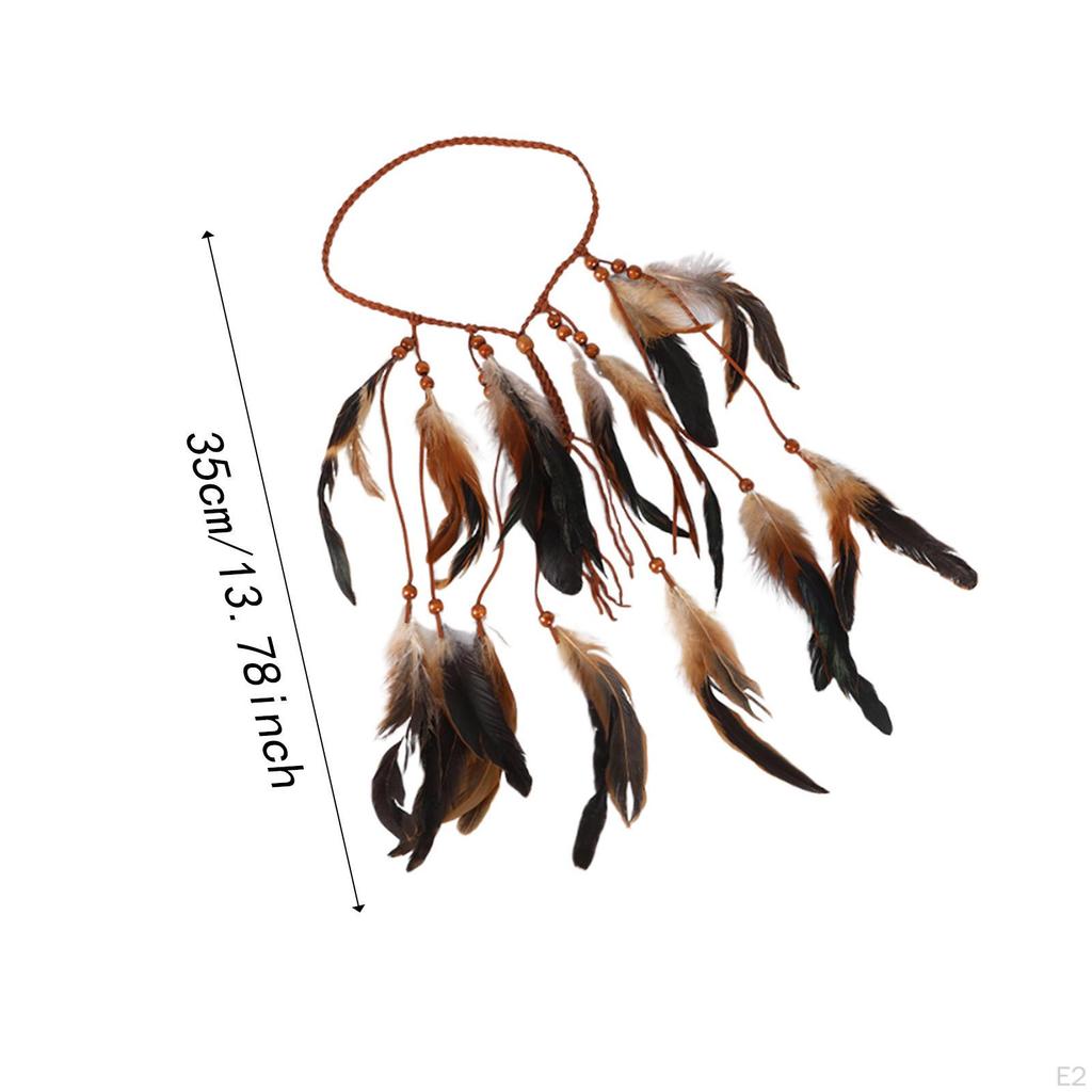 Бохо Повязка на голову с искусственными перьями Аксессуары для волос Индийский головной убор для маскарадного костюма