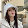 Soft Bucket Hat Warm Flat Top Cap Fashion Winter Hat  Women Lady