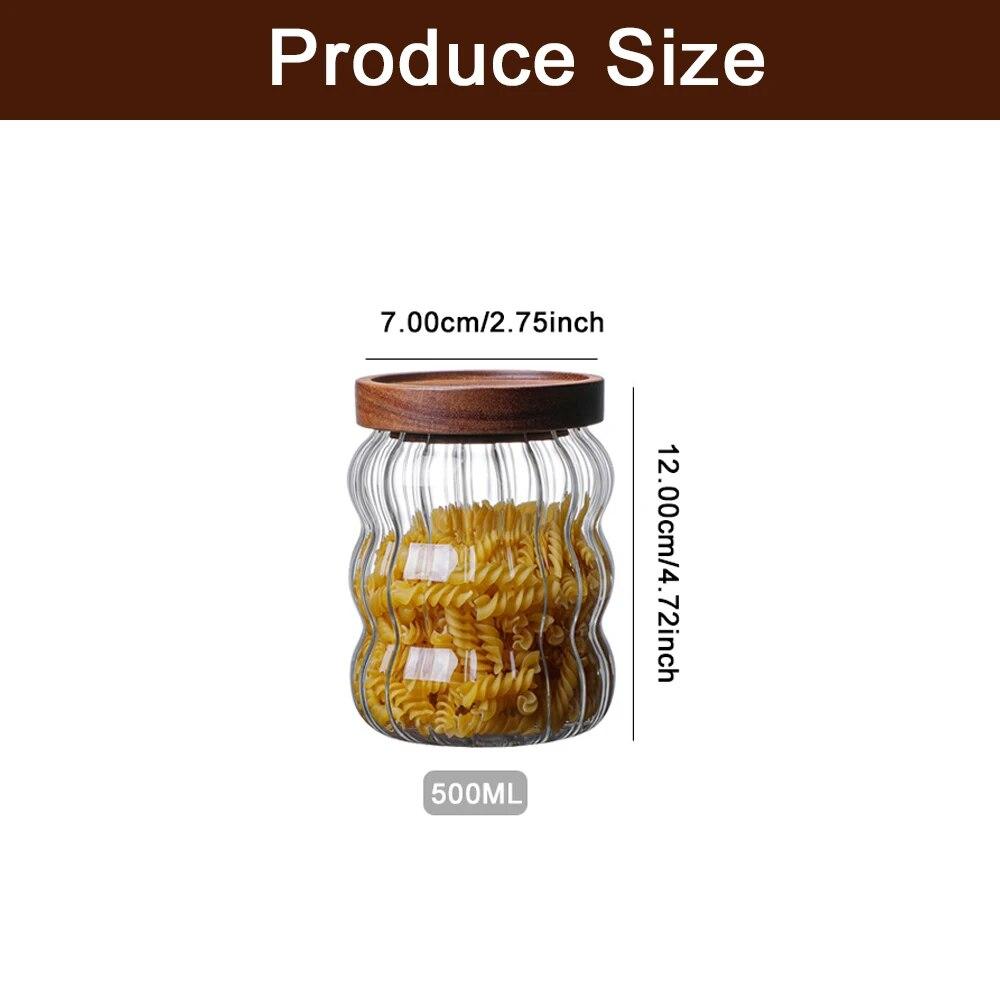 Полосатая стеклянная герметичная банка с крышкой. Кухонный контейнер для еды. Бутылка для хранения в форме тыквы. Чай, кофе в зернах. Контейнер для банок для конфет.