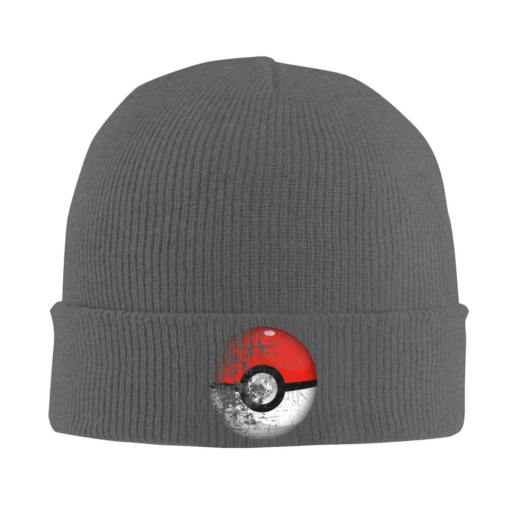 Destroyed Pokemon Go Team Red Pokeball Knitted Hat Womens Unisexs Beanies Autumn Winter Hats Acrylic Crochet Melon Cap