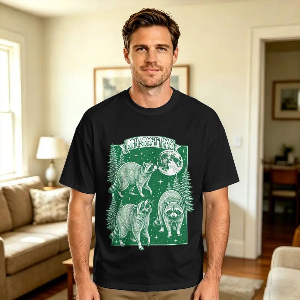 Team Jimothy Raccoon Supporter Funny Animal Design Tshirt Unisexs Classic Tshirts Summer Oneck Trendy Cool Tee Shirt