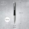 PARKER S0735810 Шариковая ручка Parker, Urban Матовый черный CT, Средний стержень, Масляный тип, В подарочной упаковке