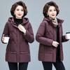 Winter New Medium and Old Down Cotton Clothes Women's Thickened Large Size Mother Jacket Hooded Warm