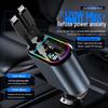 Автомобильное зарядное устройство Starry Sky C9 120 Вт с быстрой зарядкой, выдвижное, с цифровым дисплеем 4-в-1