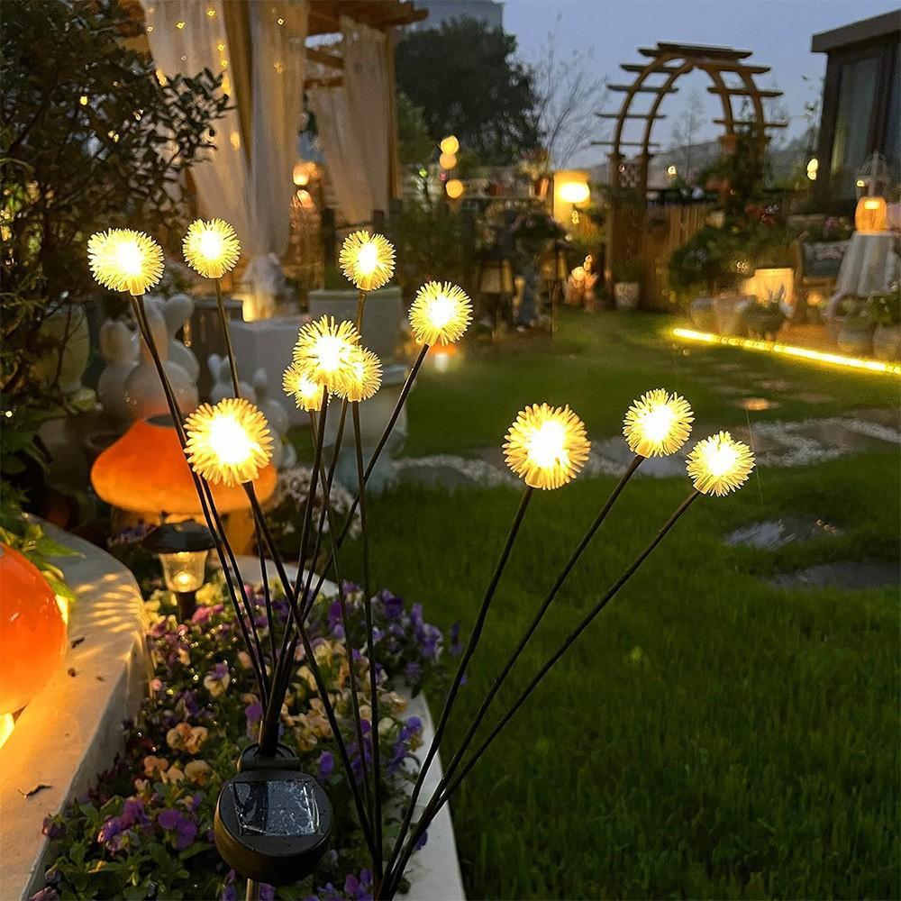 1/2/4pcs Solar Dandelion Lights 6 Heads Always On/flashing Lawn Lamp LED Landscape Lighting Garden Decoration Ground Plug Light