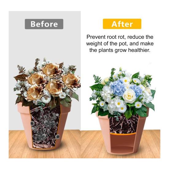 Round Planter Insert Plant Pot Insert with Drainage Holes Planter Insert Disc Enhances Drainage And Aeration Use Less Potting Soil for Healthier