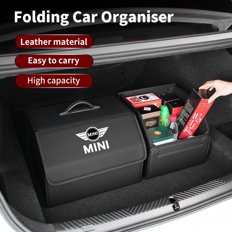 HNSCH1 Car Trunk Storage Box High-capacity Leather Organizer Case For MINI Cooper JCW Countryman Clubman Cabrio Paceman Coupe R56 F56