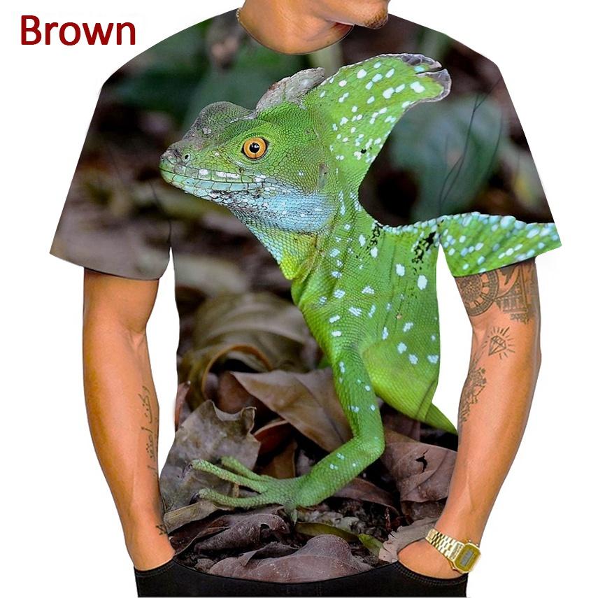 Summer Hot Sale 3D T-shirt Fashion Animal Lizard Print T Shirt Personalized Harajuku Style Street Breathable Short Sleeve Top