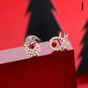 Women Earrings Asymmetrical Reindeer Christmas Socks Xmas Tree Ear Studs Fashion Jewelry