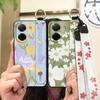 Anti-knock Flower Phone Case For Redmi A5 4G/Xiaomi Poco C71 4G Anti-dust Wrist Strap Kickstand Wristband Back Cover