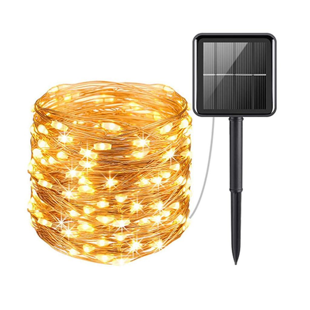 Solar LED String Light 32m LED Outdoor Waterproof Solar Light Garden Yard Viewing Light Family Christmas Party Decoration Copper Wire Light