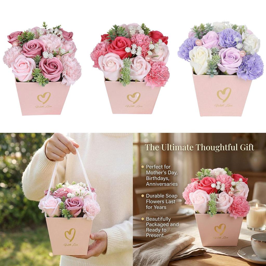 Мыльные Цветы Искусственный Букет Цветов Цветочный Мыльный Ароматизированный для Дня Рождения Дня Матери Офиса