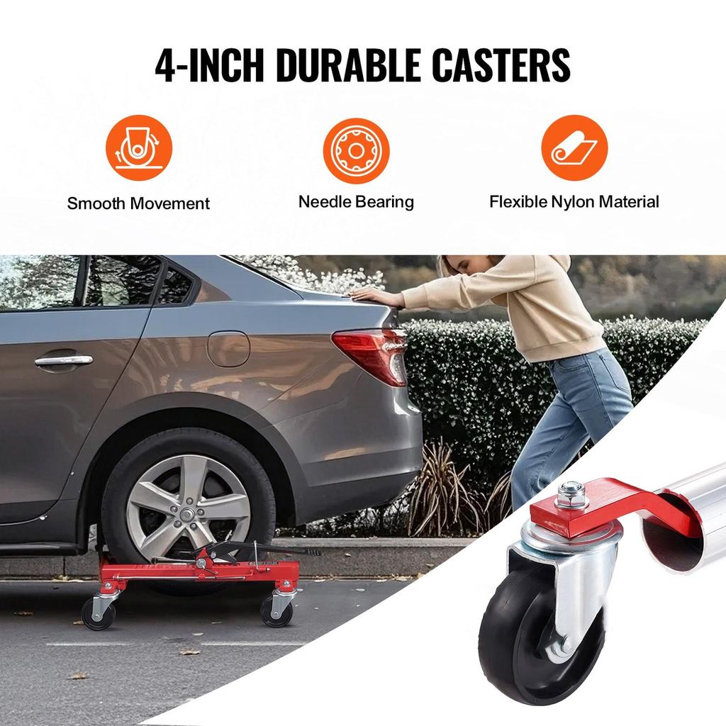Wheel Dolly Heavy Duty Vehicle Positioning Tire Jack Car Lifter 1500 Lbs