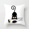 Lovely Cartoon Black Cat Cushion Cover Pillow Cover Sofa Car Home Decoration Room Decoration 45*45cm
