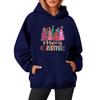 Women's Sweatshirts O-neck Long Sleeve Christmas Printed Top Solid Color Hoodie