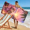 Cute Turtle with Flowers on Tropical Beach Beach towel quick-drying for travel outdoor sports jogging beach and swimming