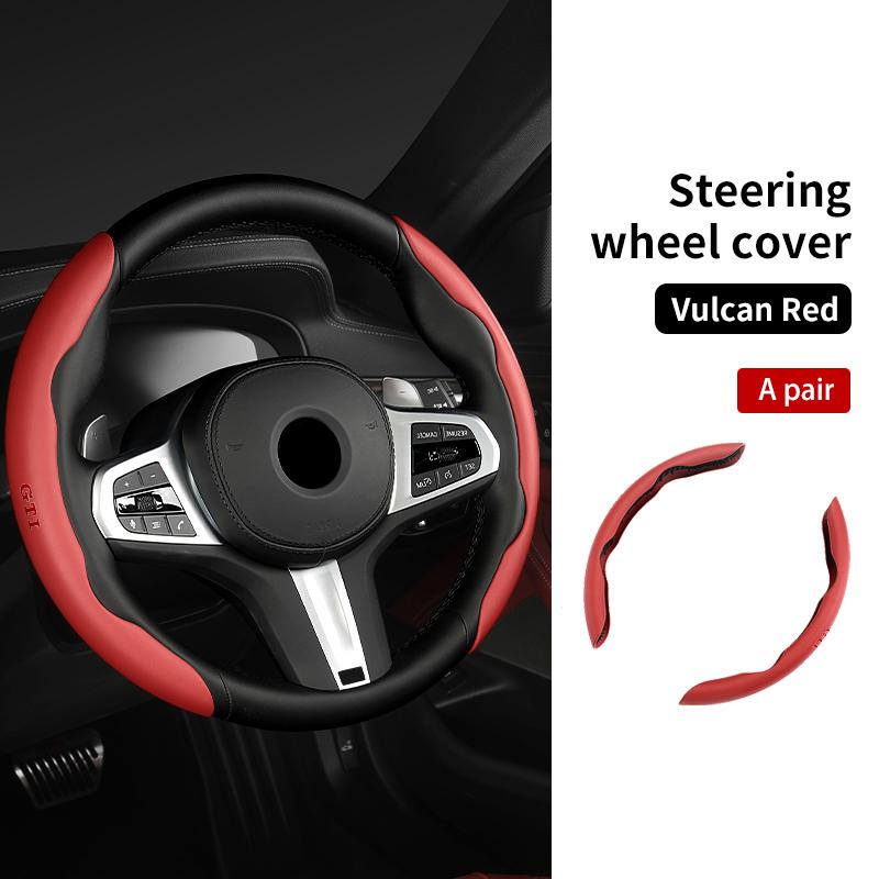 For Volkswagen VW Universal 2PCS Steering Wheel Cover Non-slip Comfort Grip Wheel Trim Scirocco Jetta Beetle Golf 4 5 6 PassatKD3
