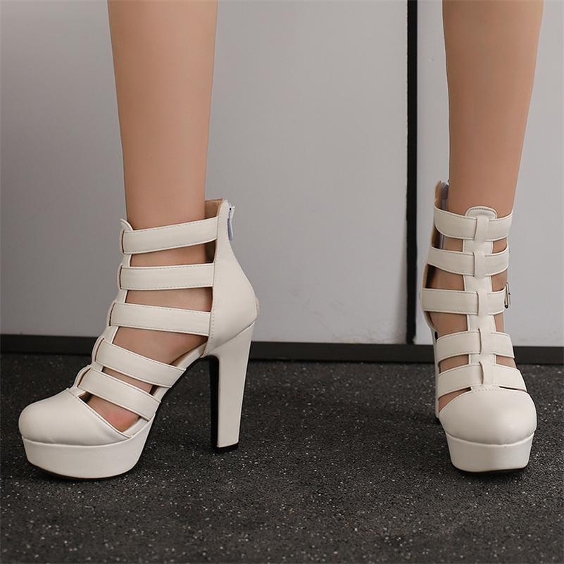 ANNYMOLI женские босоножки с ремешком на щиколотке, круглый носок, толстый высокий каблук, пряжка, платформа, молния, сексуальная женская модная обувь, летняя синяя 46