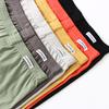 Men Boxer Underwear Open Design Button Placket Mid-rise Elastic Waistband Shorts Briefs Solid Color Loose Fit Underwear