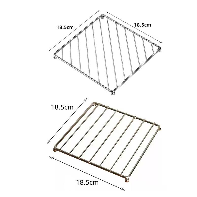 Квадратная металлическая подставка под горячее, подставки, теплоизоляционная подкладка для миски, тарелки, кастрюли, горшка, держатель для кухонной утвари, сервировочная салфетка, кухонные инструменты