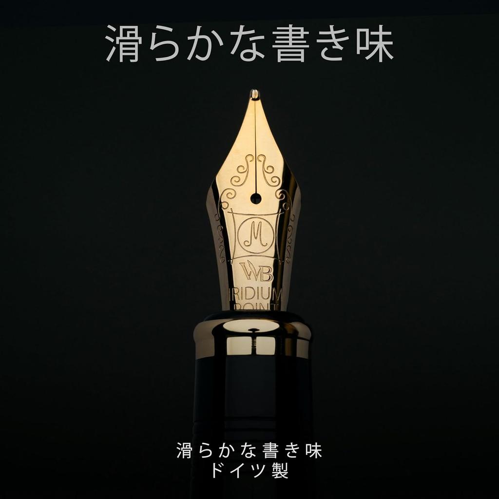 Wordsworth Black Luxury Fountain Pen Set Black Gold MediuM Nib M Majesti