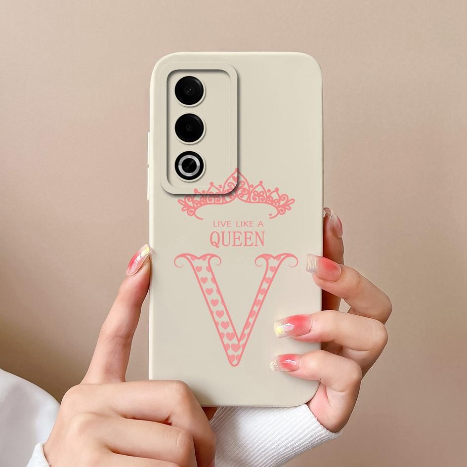 Для OPPO C63 A3 Pro Realme P1 12 13 Pro Plus чехол чехол модный Crown AZ буквы тонкий жидкий силиконовый защитный бампер для камеры для OPPO корпус Capas